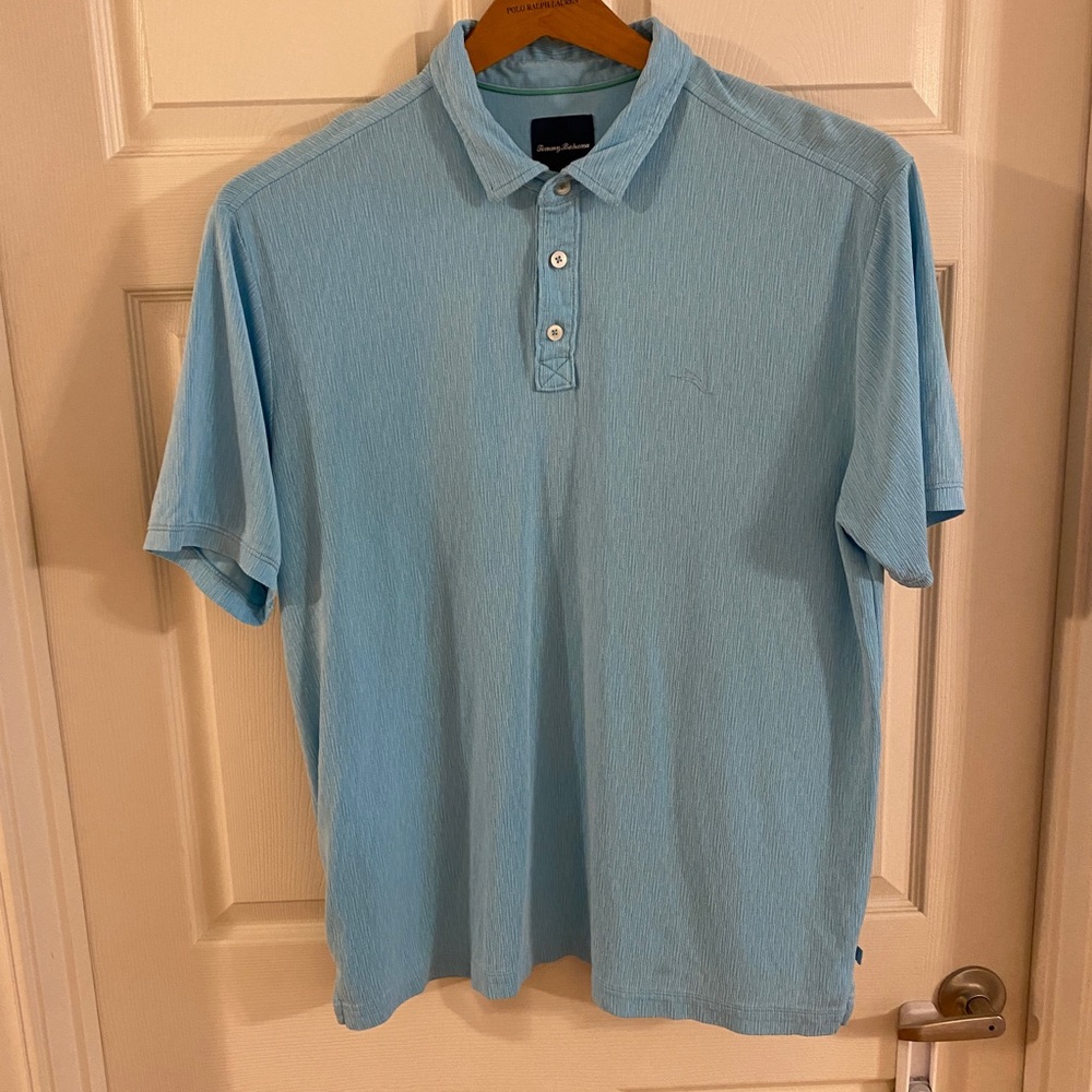 XXL - TOMMY Bahama - Polo - Cotton - Light Aqua Blue 2X